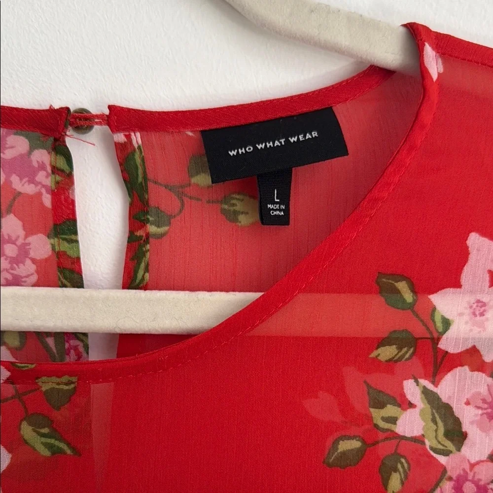 Who What Wear Floral Flounce Dress - Picture 4 of 7